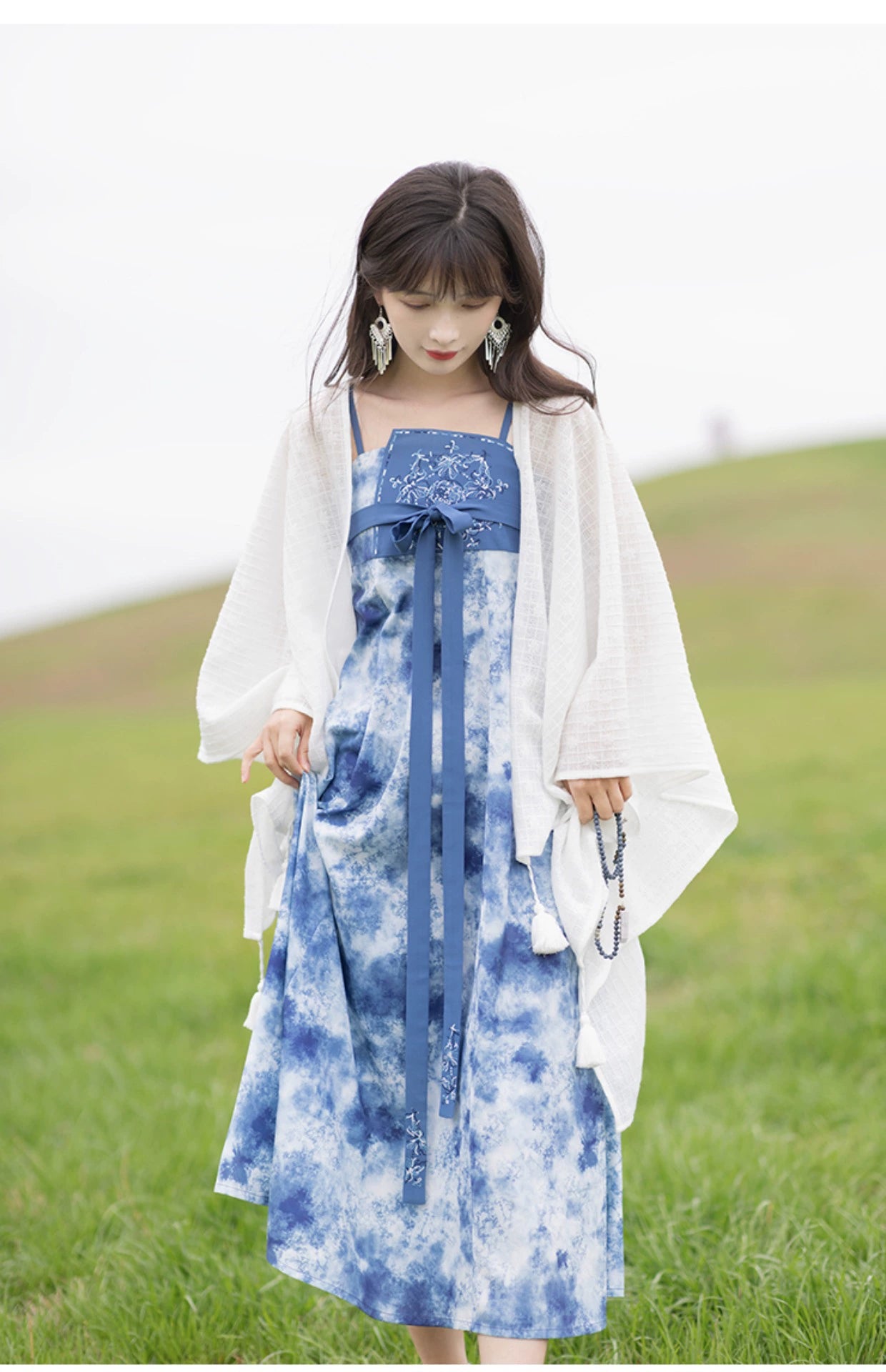 Chixia~Han Lolita Dress and Shawl Tie-dye Hanfu   