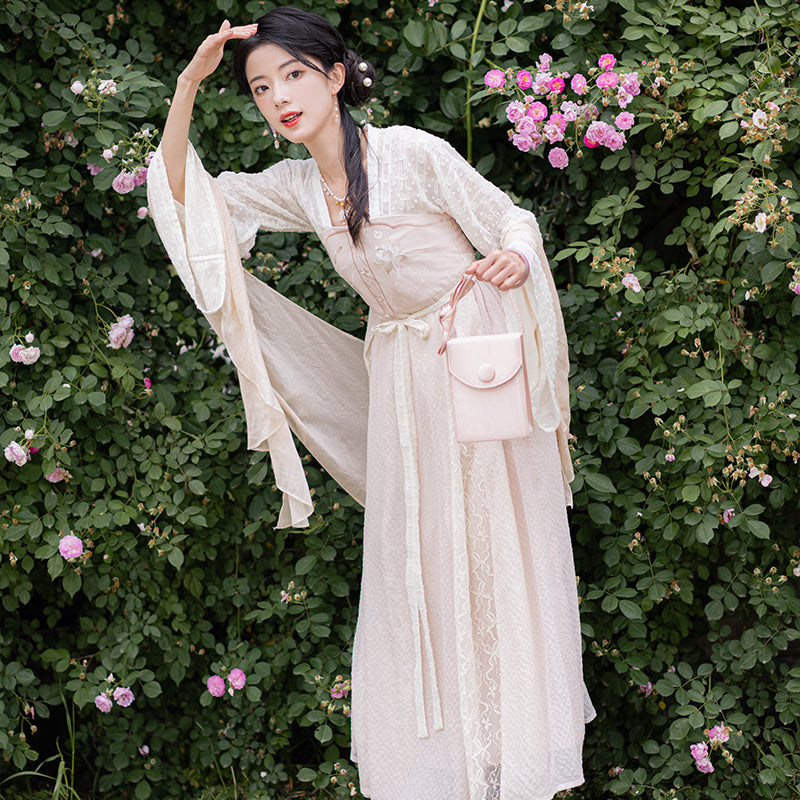 Chixia~ Han Lolita Elegant Light Beige Chest Length Dress   