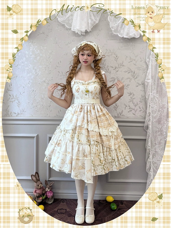 Alice Girl~Lemon Rabbit~Kawaii Lolita JSK Dress Doll-like Lolita Dress   