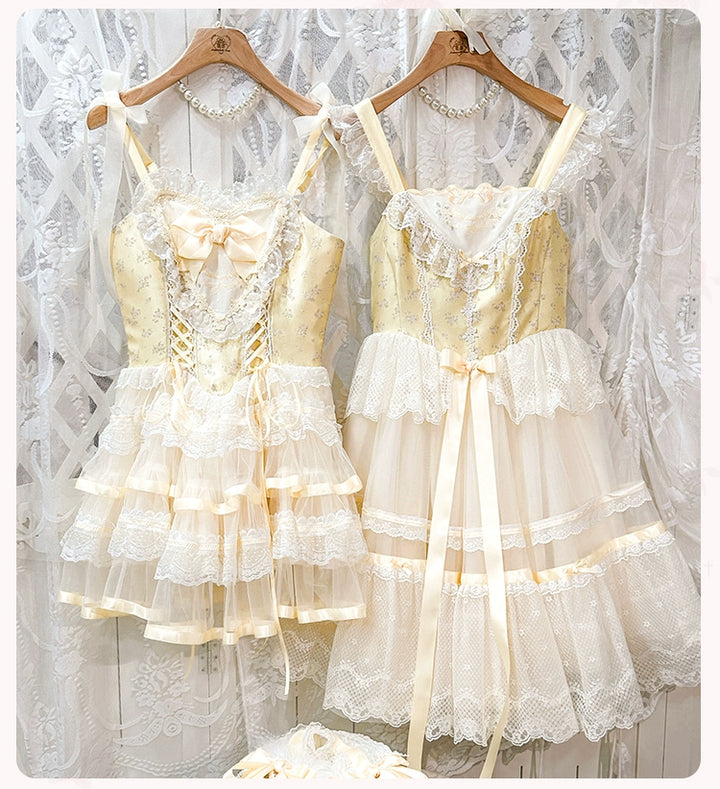 Mademoiselle Pearl~Silk Ballet~Wedding Lolita JSK Dress Princess Ballet Dress   