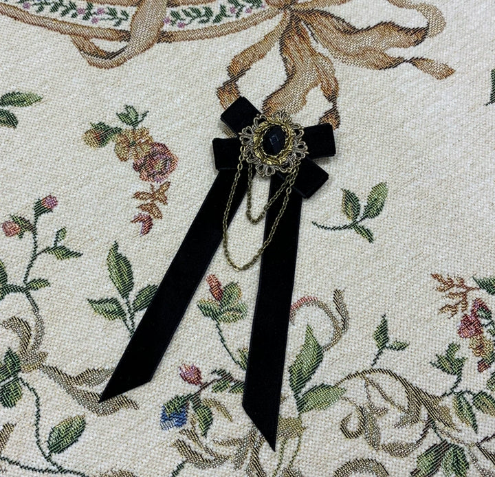 DOLLHOUSE~World Trip~Vintage Lolita Accessories S black brooch 