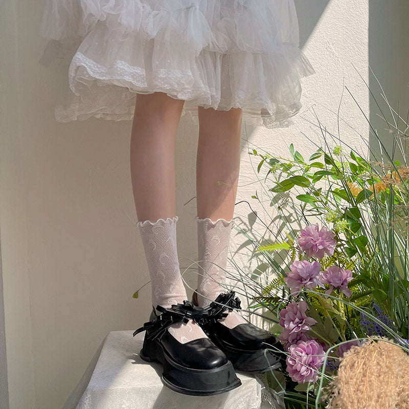 WAGUIR~Moon Rabbit~Kawaii Lolita Lace Thin Socks   