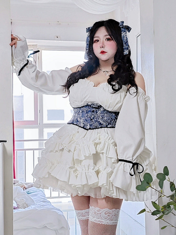 Rouroudream~Plus Size Lolita JSK Dress Set Corset Palace Lolita Princess Dress 36176:515362