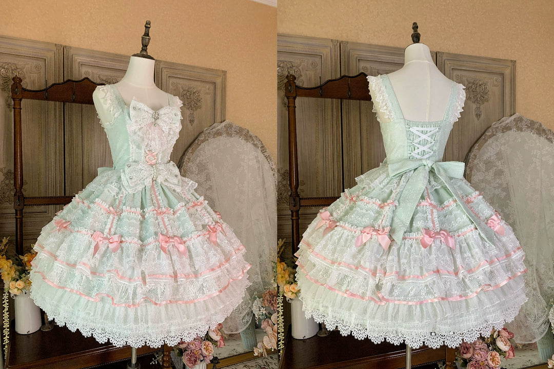 Flower Banquet~Wishing Star~Sweet Wedding Lolita JSK Bridal Lolita Dress 41860:716136