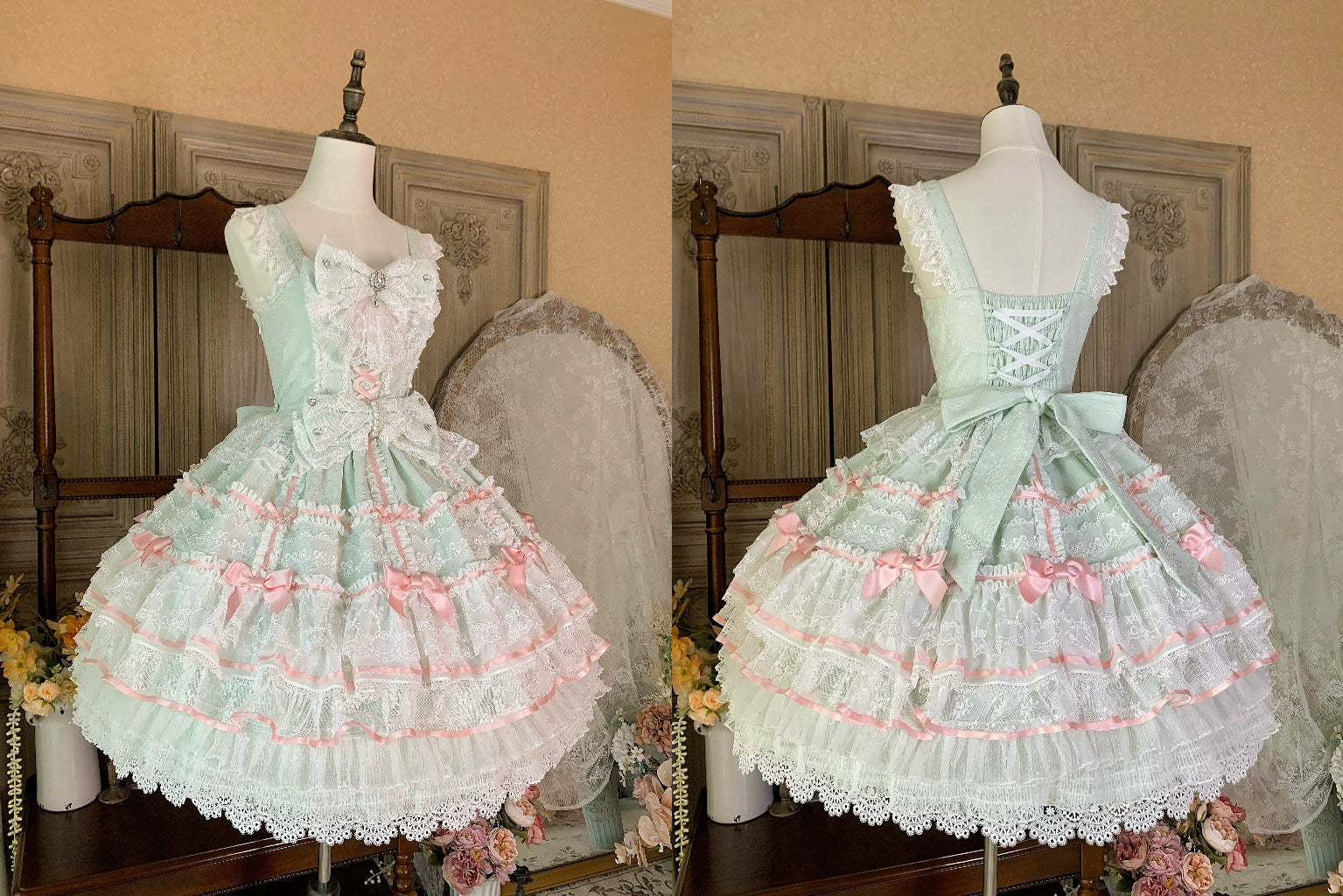 Flower Banquet - Wishing Star - Sweet Wedding Lolita JSK Bridal Lolita Dress 41860:716136