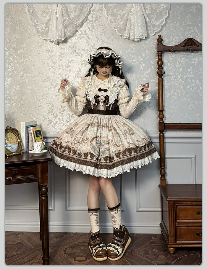 Alice Girl~Sea Salt Fairytale~Sweet Lolita JSK Doll-like Lolita Printed Dress 40682:675396