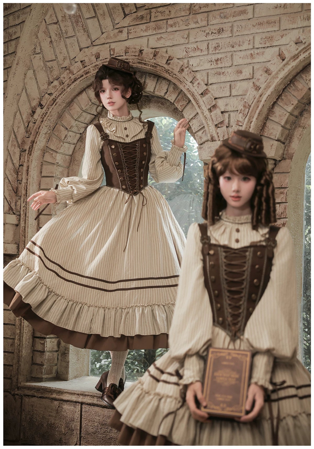 At Sunset - Fall Classic Lolita OP Dress Set, Bustier & Overlayer 45930:868528