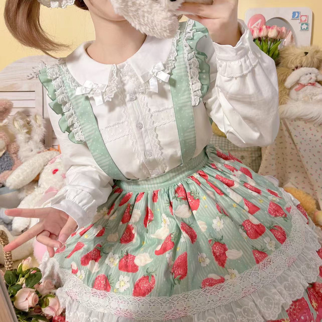 MIST~Grace Deer~Sweet Lolita Blouse with Peter Pan Collar and Long Sleeves