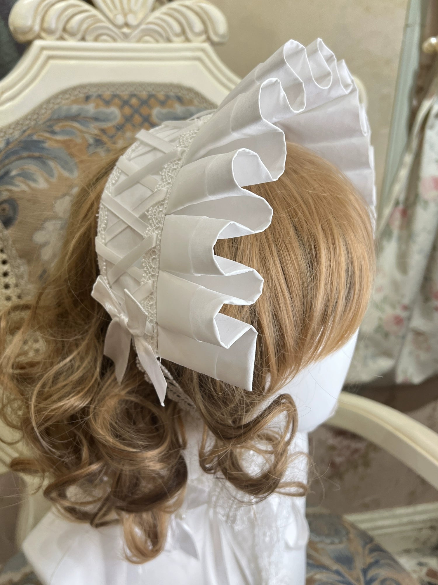 Lace Garden - Pure Cotton Old School Lolita Headdress White BNT