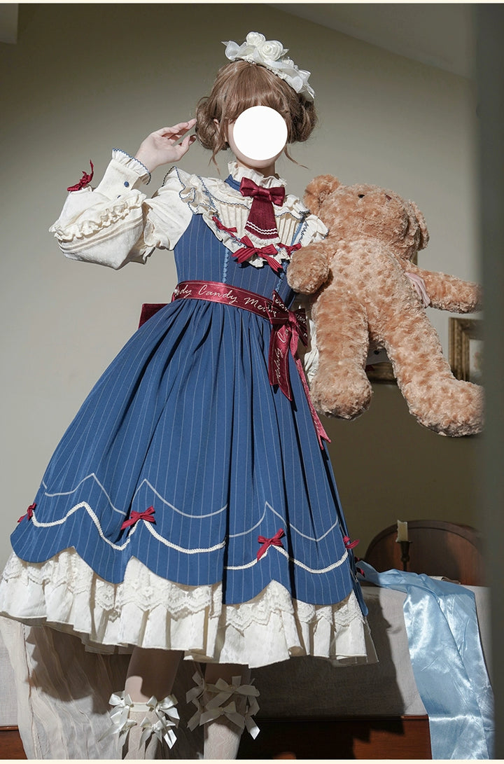 Buling Moon~Sweetheart Puppet~Retro Lolita OP Elegant Daily Lolita Dress   