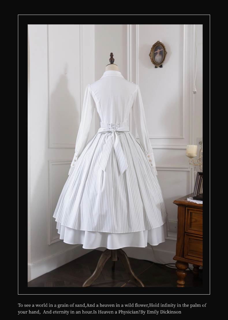 Alice in Wonderland - Love Moon Serenade - Striped Classic Lolita Skirt Preppy Style Commuting Dress 41240:688714