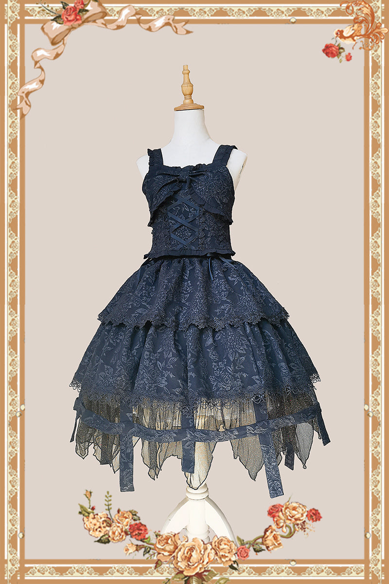 Infanta~Witch's Apprentice~Gothic Lolita Split Type Black Suit M full set 