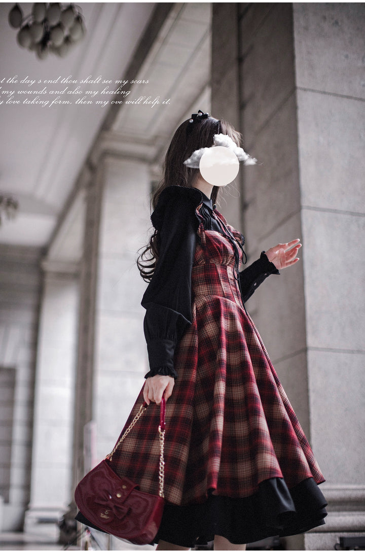 HuTaoMuJK~Madeleine~Classic Lolita JSK Suit Black Lolita Blouse and Coat 40594:668304