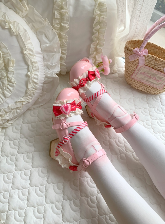 Strawberry Limited - Sweet Lolita Mary Jane Shoes, Strawberry Print (34 35 36 37 38 39 40 41) 45984:870696