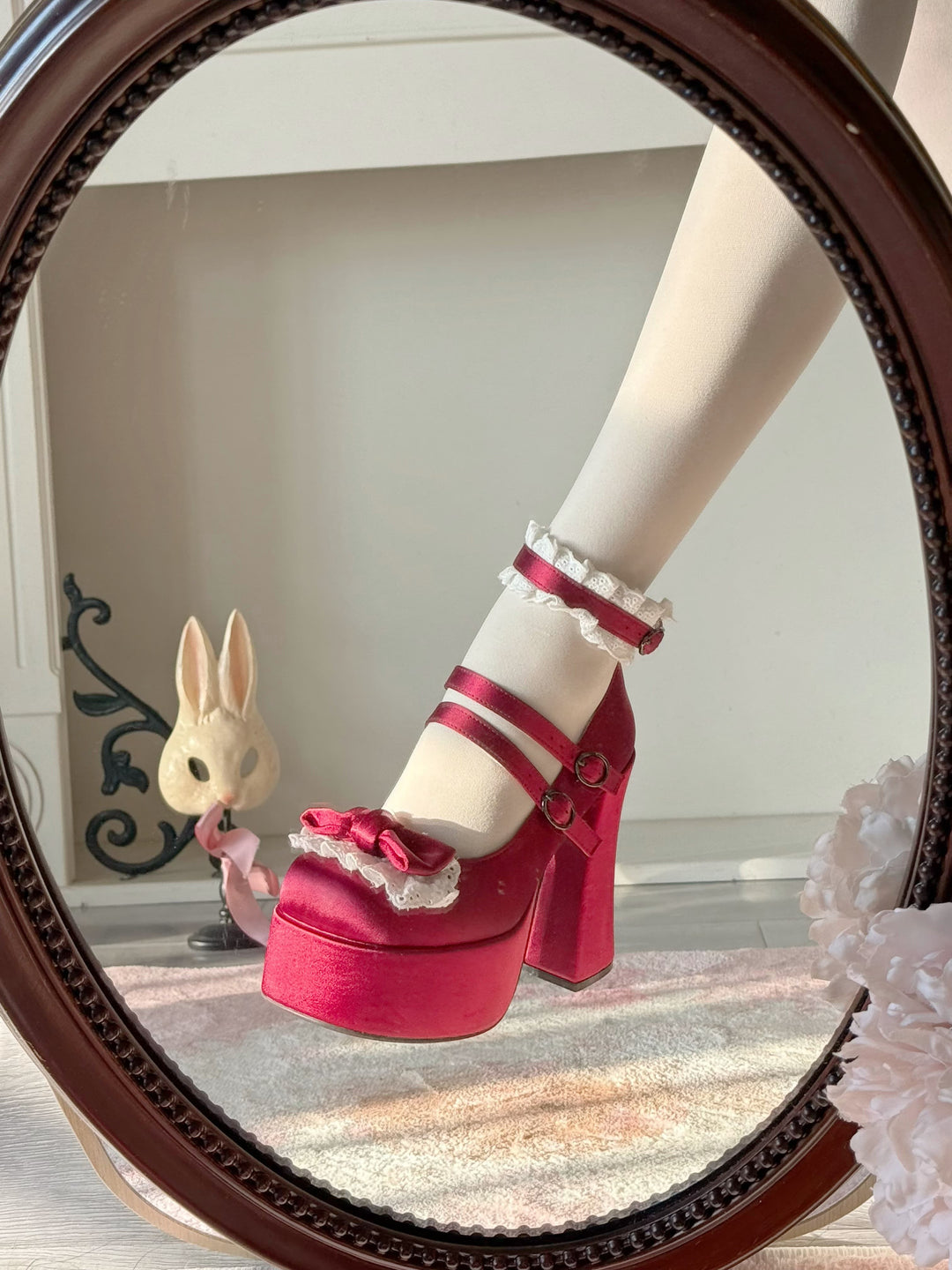 Pure Tea For Dream~Otome Fairy Tale~Sweet Lolita Shoes High Platform Satin Heels 42091:726144