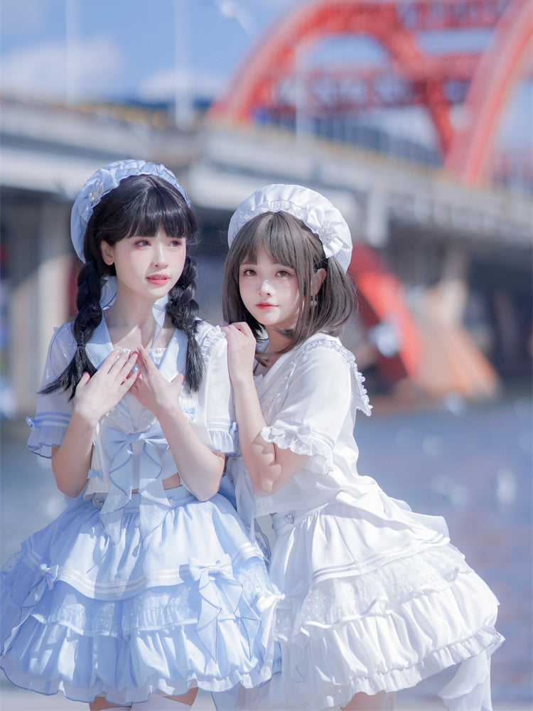 To Alice~Dear Dolls~Sweet Lolita Blouse Sea Moon Girl Jellyfish JK Shirt   