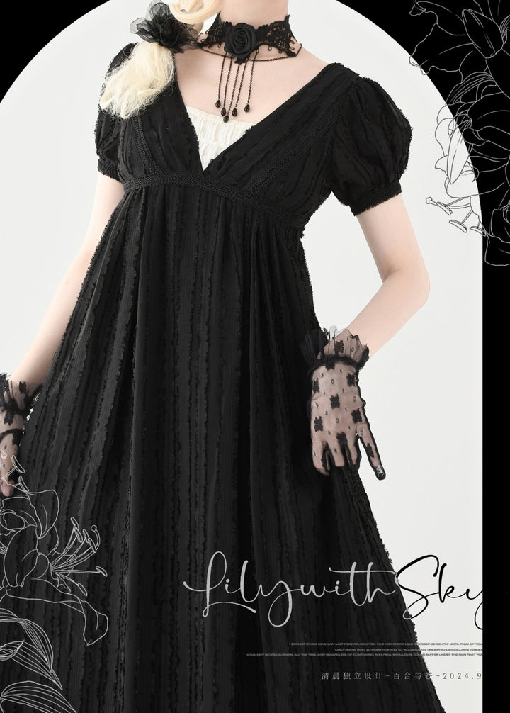 Early Morning~Lily and Serene~Classic Lolita Long Dress Empire Waist Dress   