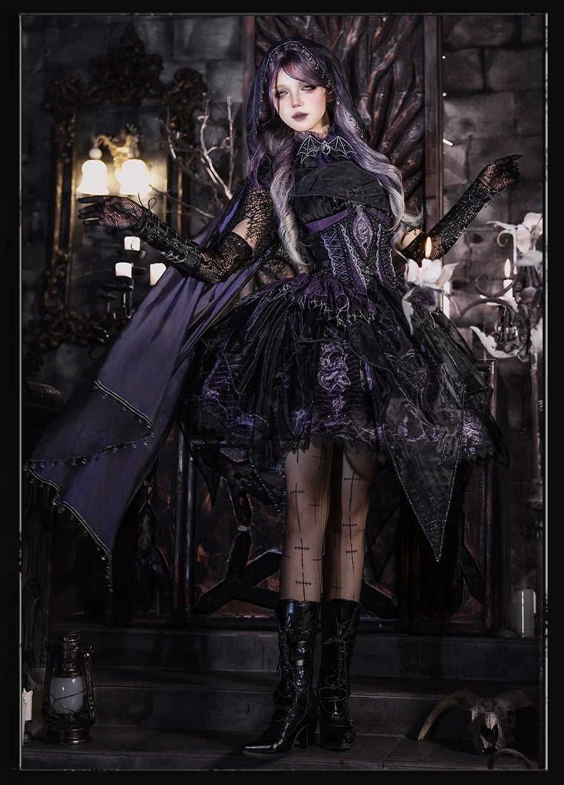 Bone Dragon - Gothic Lolita Corset JSK Dress Set with Embroidery 45654:856798