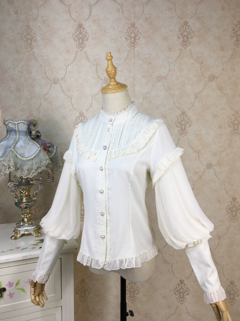 Princess Tailor Lolita~Classic Lolita Blouse Mutton Sleeves Thick Lolita Shirt 39986:648782