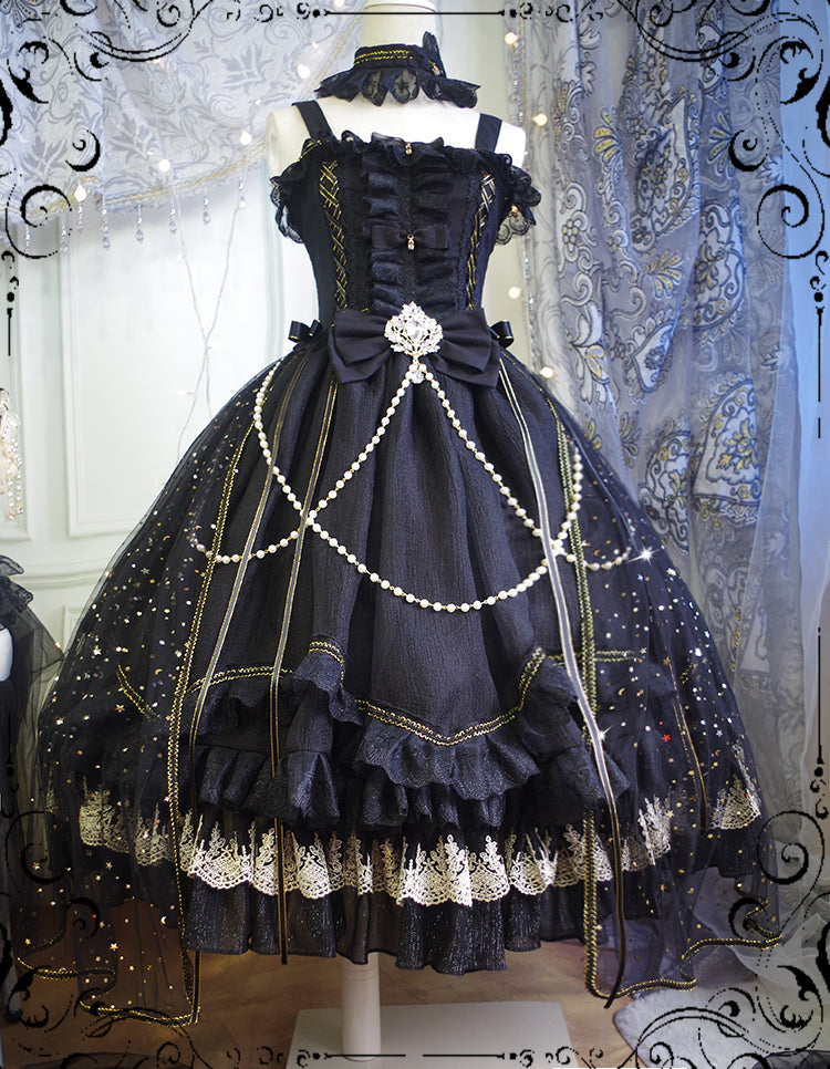 (Buyforme)Fairy Tales~Fate Quartet Bridal Lolita Gothic JSK Dress black L JSK set (with 5 detachable accessories)
