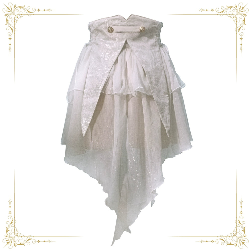 (BFM)Immortal Thorn~Immortal Glass Castle~Ouji Lolita Girdle Prince Style Long Sheer White Corset 35068:480176
