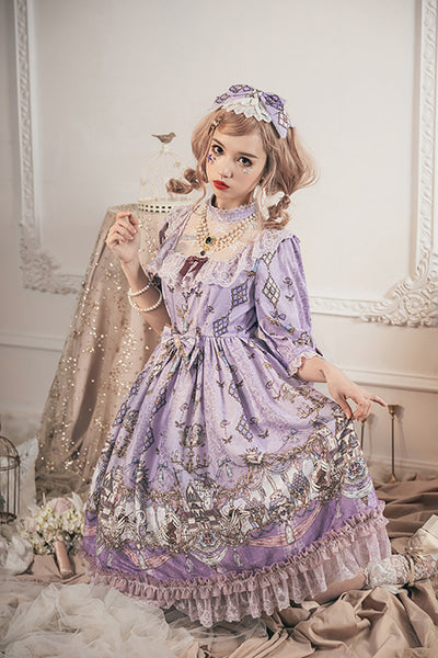 Milu Forest~The Swan's Wedding~Elegant Lolita Purple OP   