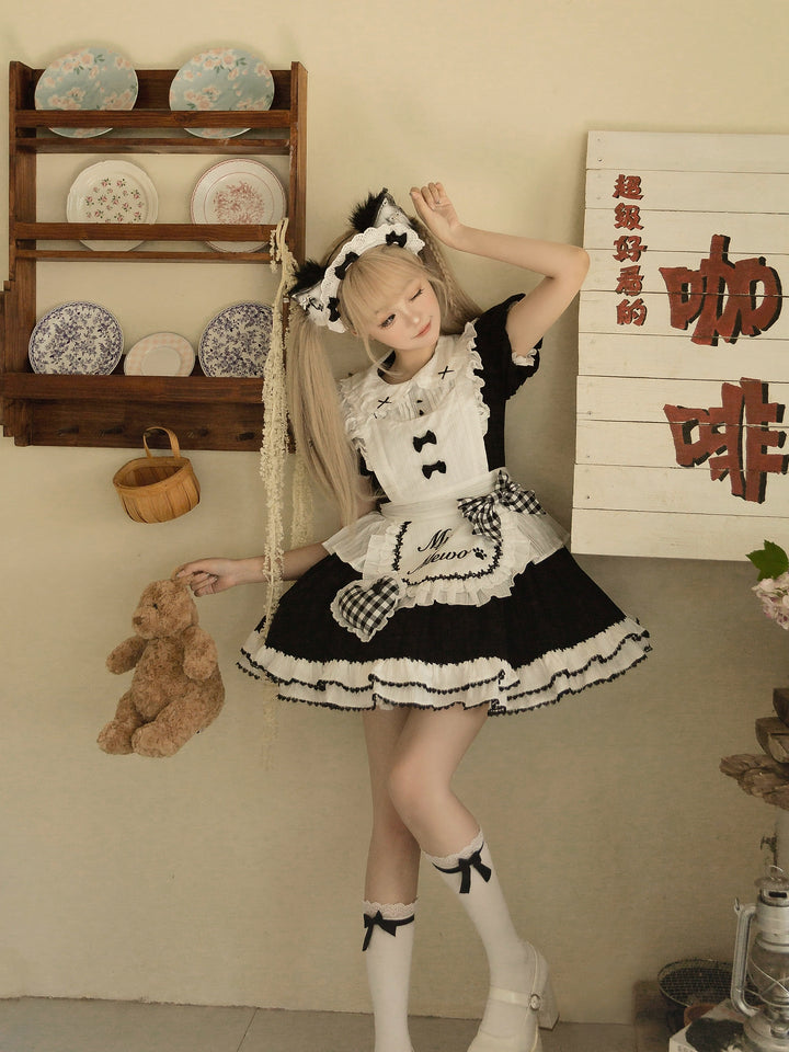 Cream doll~Kitten Maid~Twin Lolita OP Dress Cream Doll Maid OP   