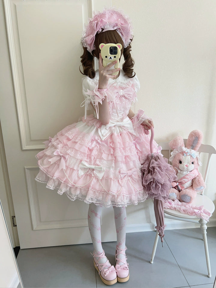 Cocoa Sweetheart~Love Descends~Wedding Lolita Jumper Dress Elegant Bridal JSK   