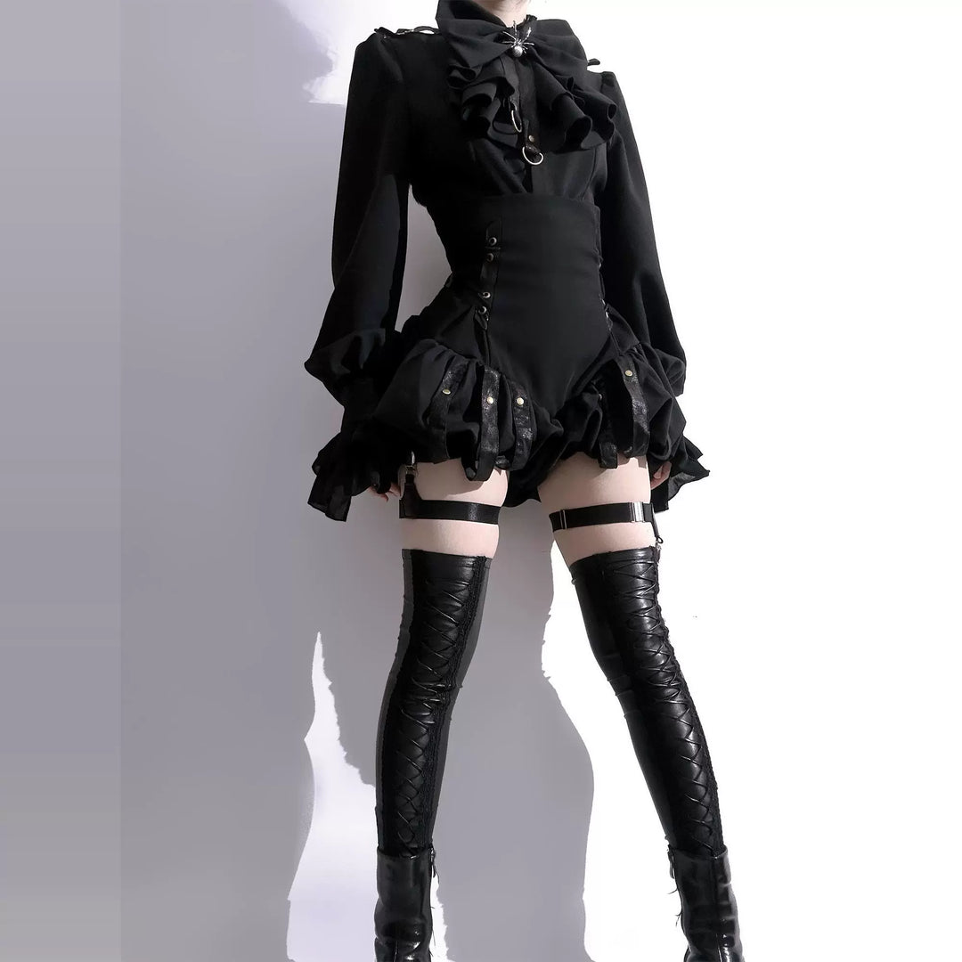 Kali Sheep~Midnight~Gothic Lolita Black Shorts Suit Prince Style Shirt   