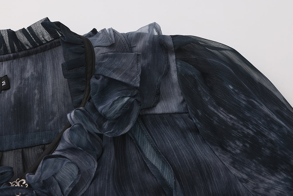 Immortal Thorn~Eternal Treasure Voyage~Pirate Style Ouji Lolita Blouse With V-Neck 42743:751710