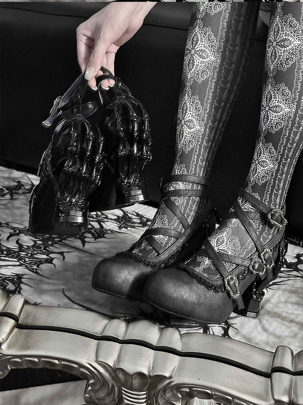 Tome of Holy Remains - Gothic Lolita Novelty Heel Shoes 45620:856268