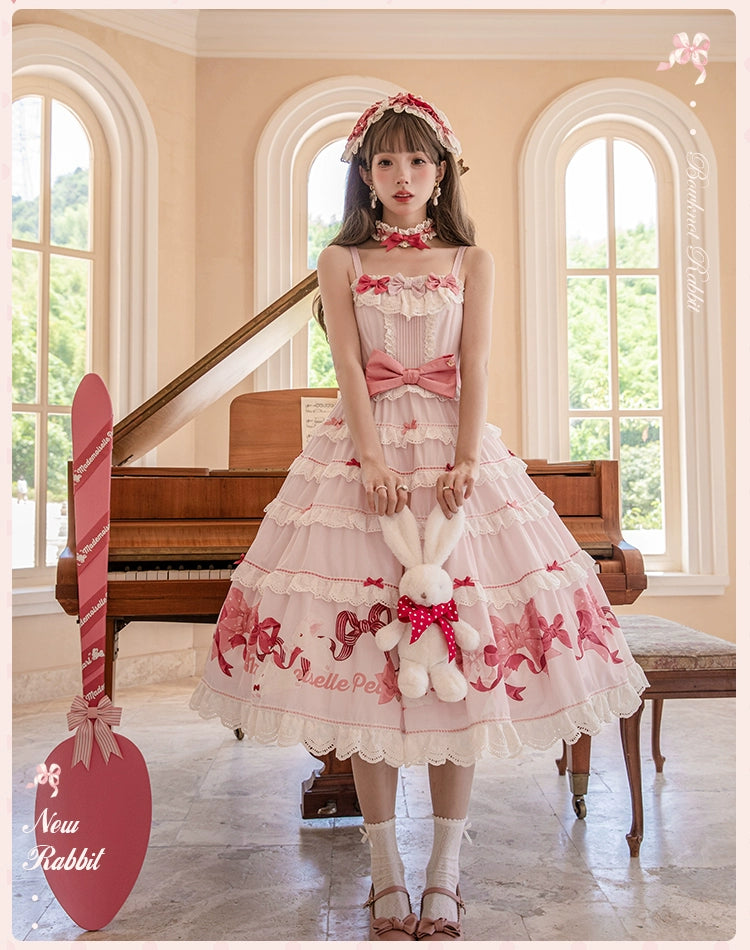 Mademoiselle Pearl~Bow Rabbit~IP Collab Sweet Lolita OP in Multiple Styles