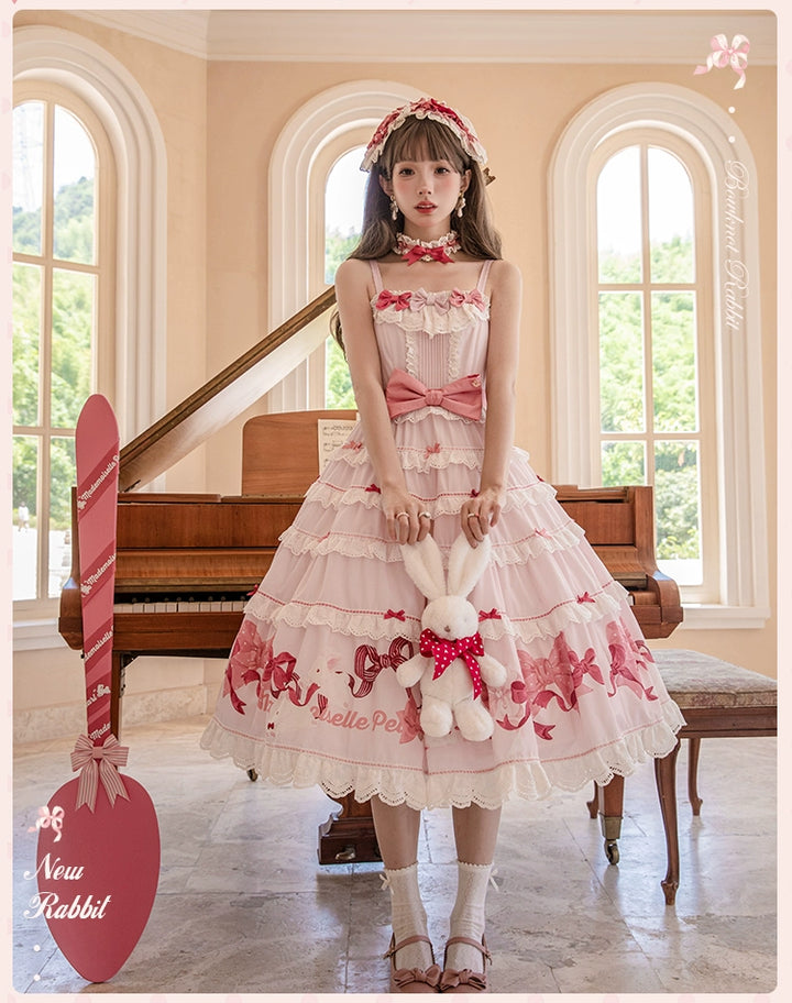 Mademoiselle Pearl~Bow Rabbit~IP Collab Sweet Lolita OP in Multiple Styles