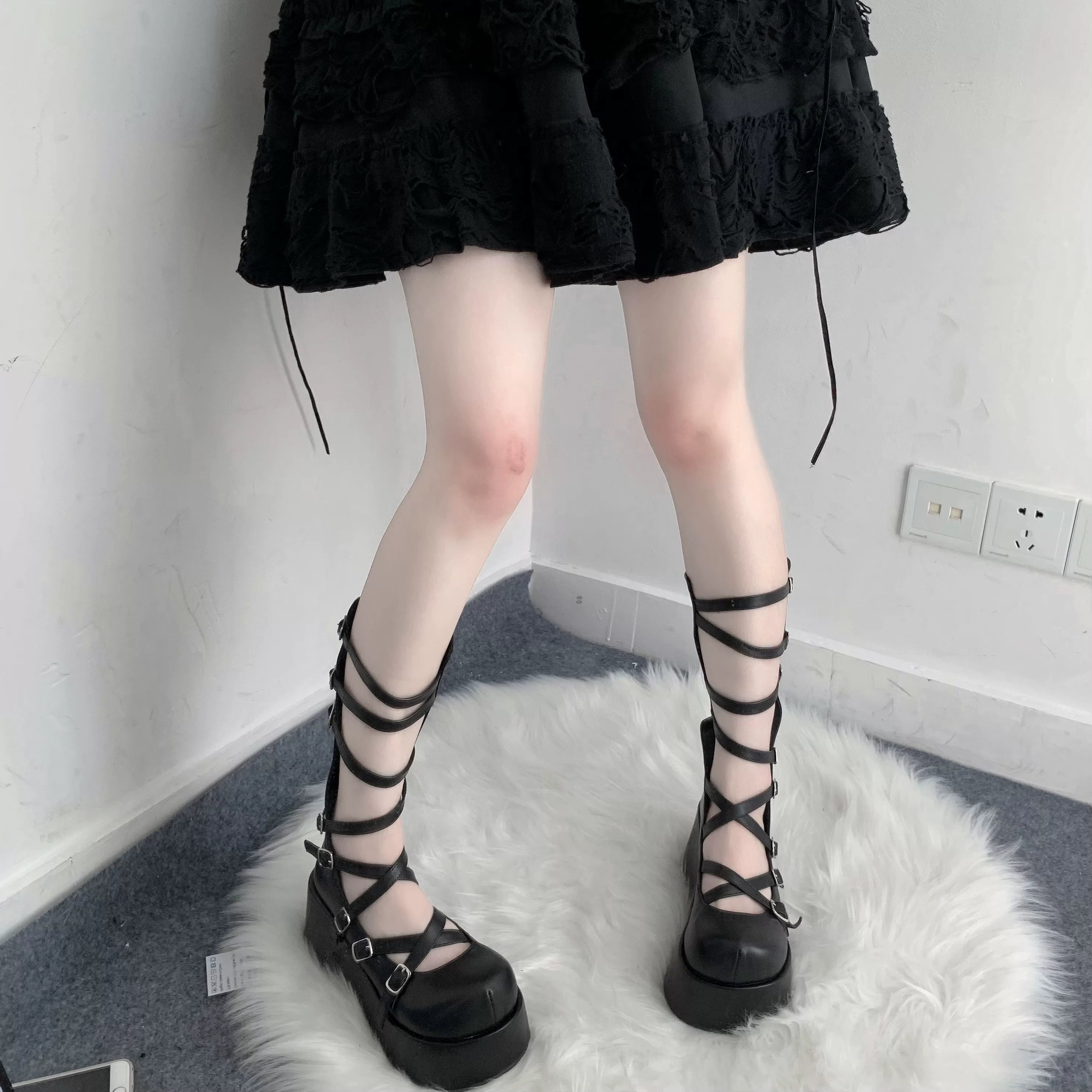 Gothic Doll - Gothic Lolita Platform Shoes, Adjustable Shoe Straps 45140:837002