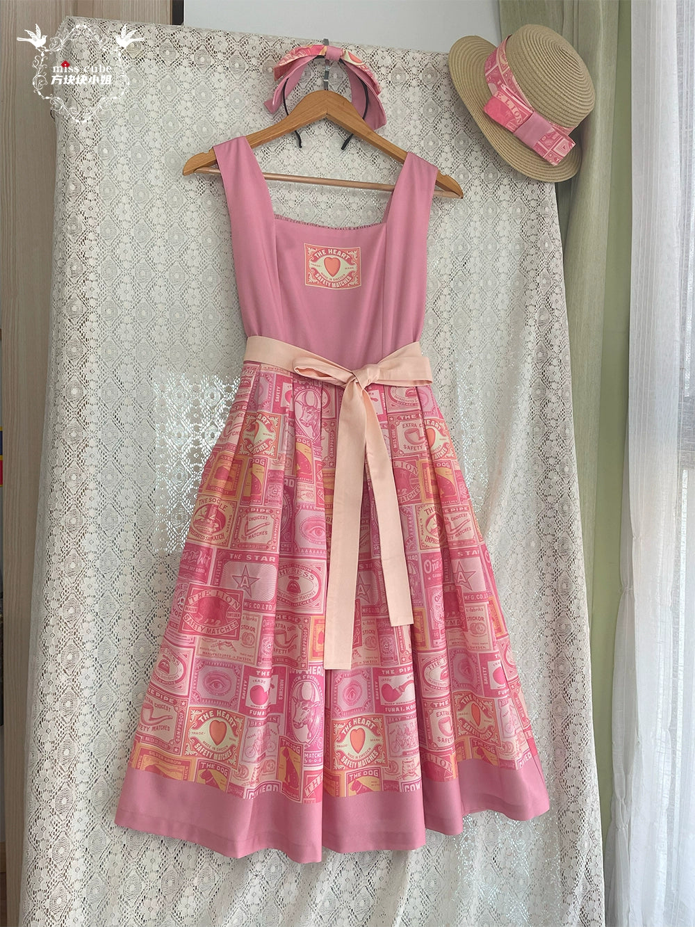 Miss Cube - Antique Label - Retro Lolita JSK Dress Print Daily Dress (2XL L M S XL XS) 35662:498798