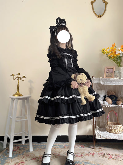 Sugar Girl~Sweet Lolita JSK Dress Summer Straps Dress Free size Black long JSK 