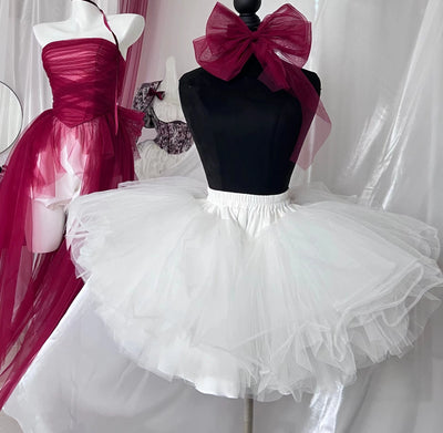 POSHEPOSE~Daily Lolita Pannier White Black Petticoat Flying Pannier Free size 