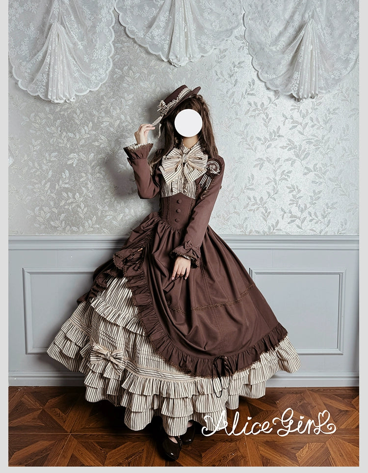 Alice Girl - Duke of Victoria - Classic Lolita SK & Overskirt Set (L M S XL XS) 44092:794870