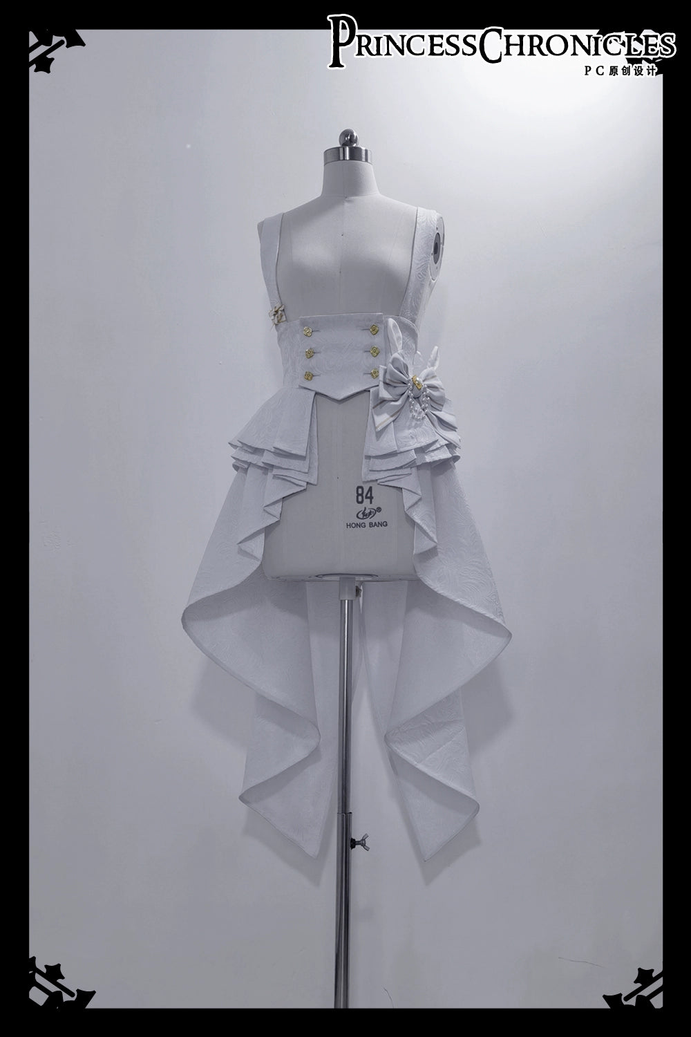 Princess Chronicles - Rabbit Theater White Moonlight - Ouji Lolita Shorts Set Corset and Rabbit Hat Accessory S corset