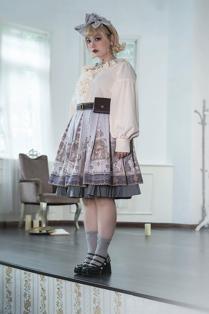 (BFM)Miss Point~Demon Hunting Notes~Gothic Lolita Cross Print Short Skirt   