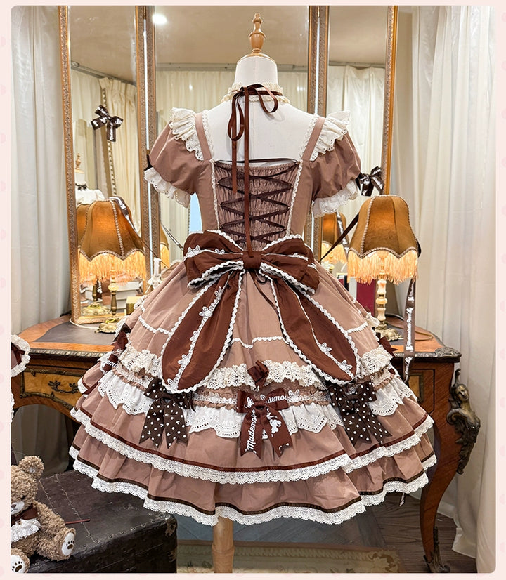 Mademoiselle Pearl~Bow Rabbit~IP Collab Sweet Lolita OP in Multiple Styles 43054:763935