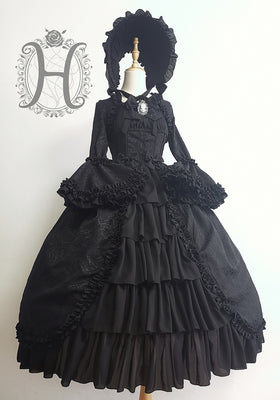 Henrietta - Victoria Doll - Vintage Lolita Dress Multicolor 1 black long OP