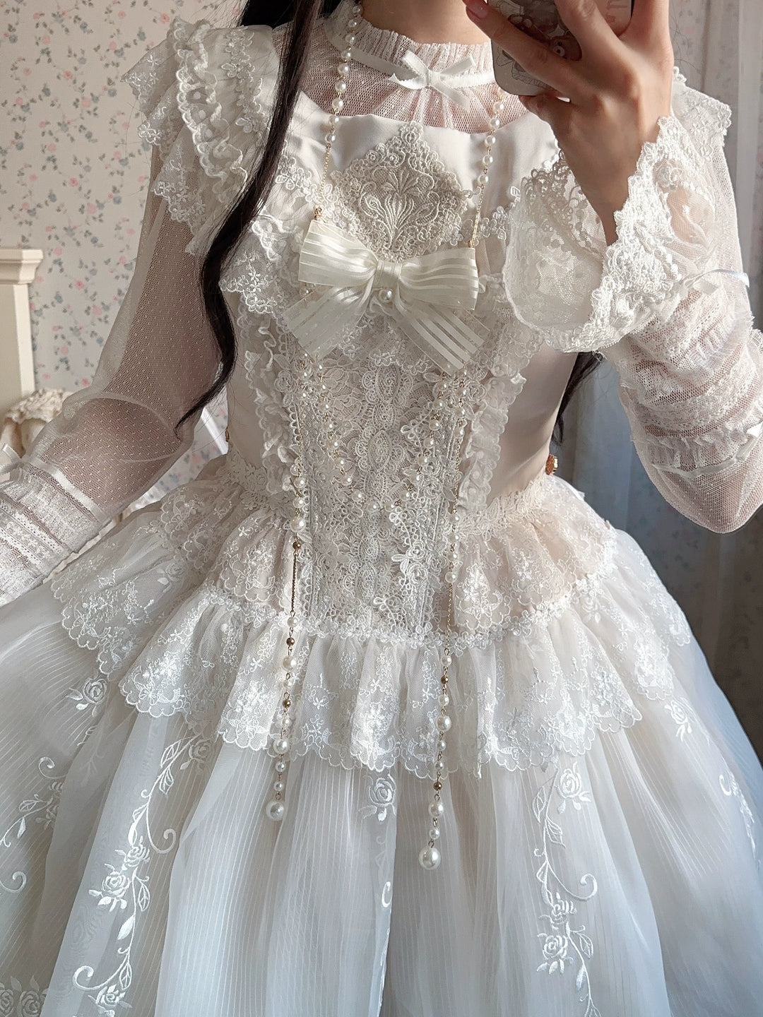 AuroraBorealis~Moonshadow~Gorgeous Wedding Lolita Dress Set Embroidered JSK SK and Bodice 41640:708798