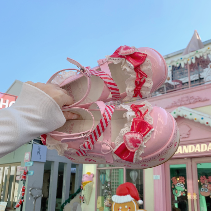 Aimee - Strawberry - Sweet Lolita High Platform Shoes Kawaii Lolita Shoes