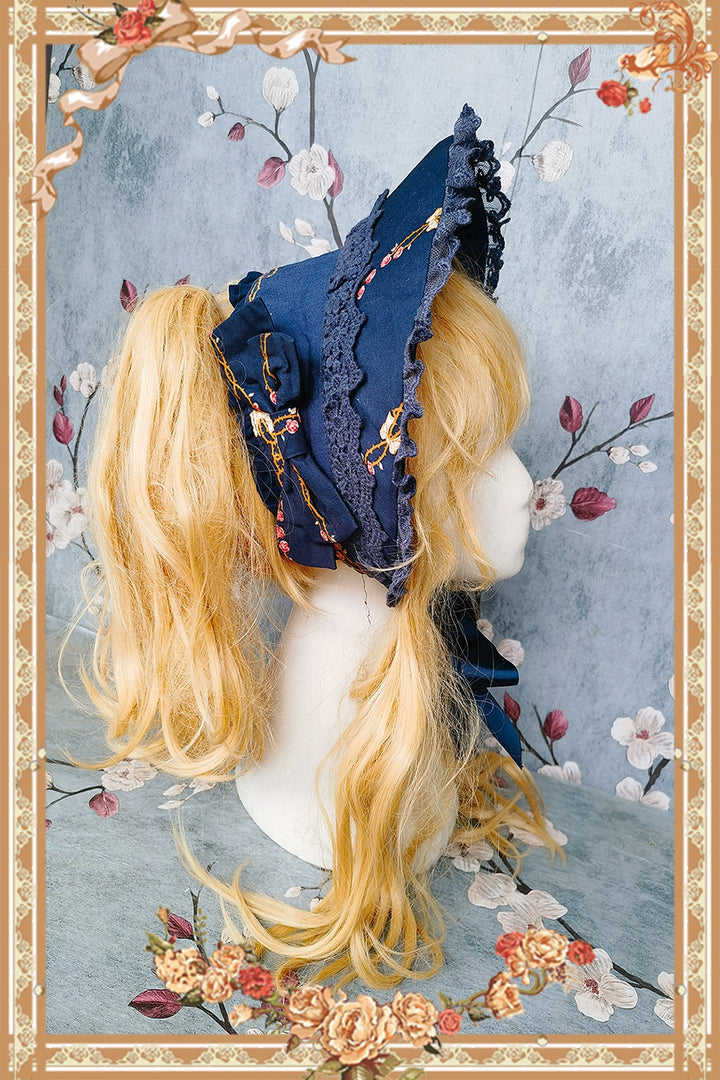 Infanta~Sweet Lolita Accessories Bonnet KC Socks Beret Snow White Indigo  