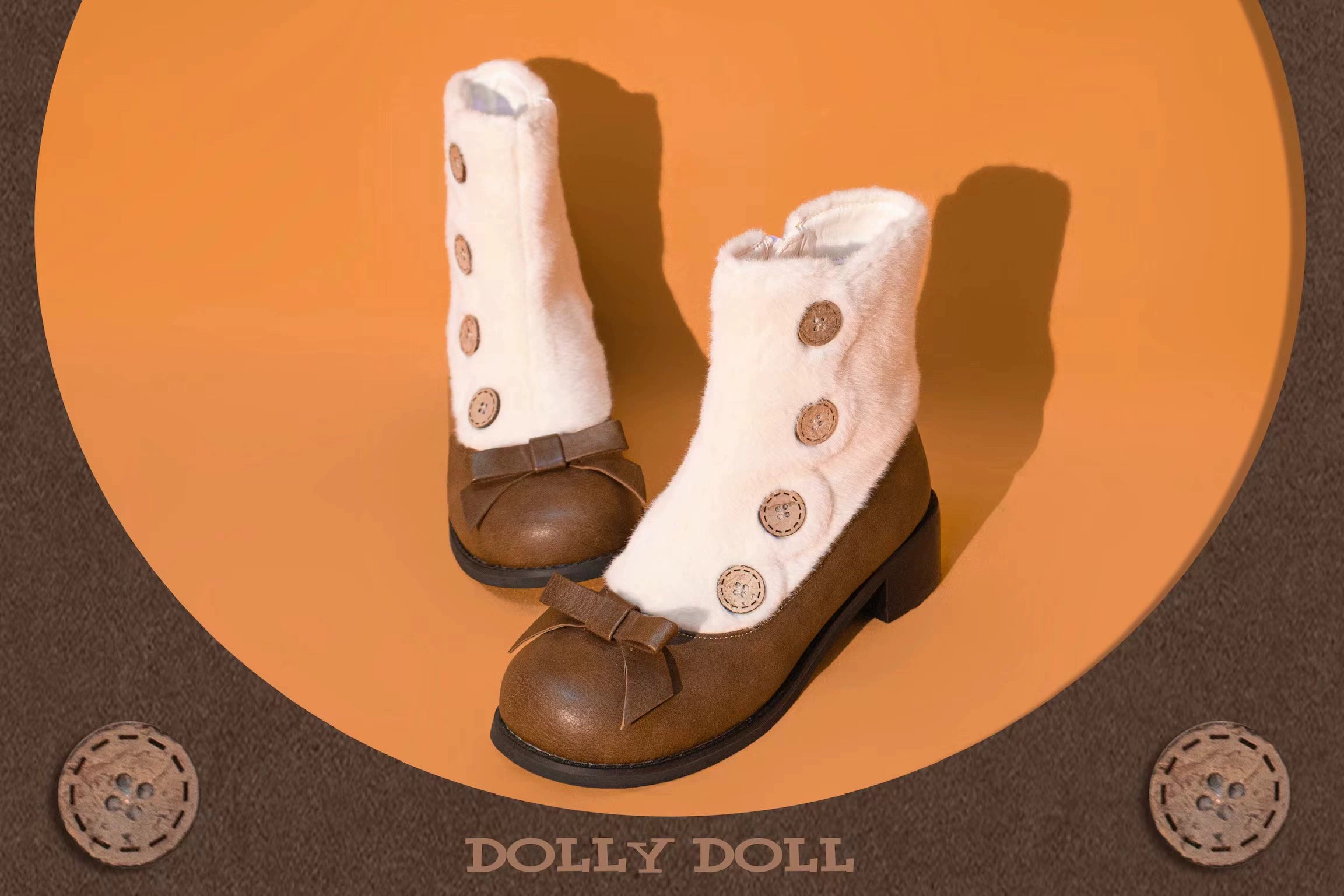 Dolly Doll~Winter Lolita Boots Fur Mary Jane Lolita Low Heel Shoes 32674:403422