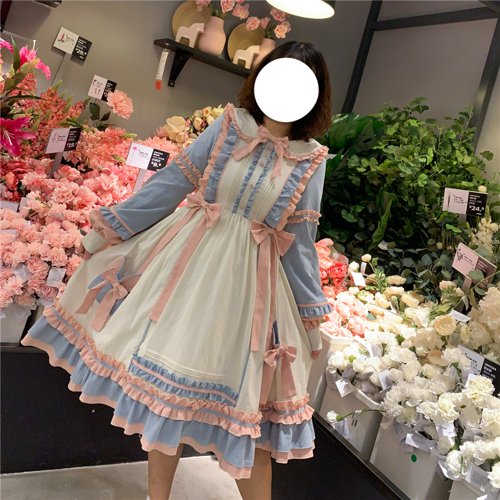Niu Niu - Plus Size Lolita Dress Oversized OP Long Sleeve