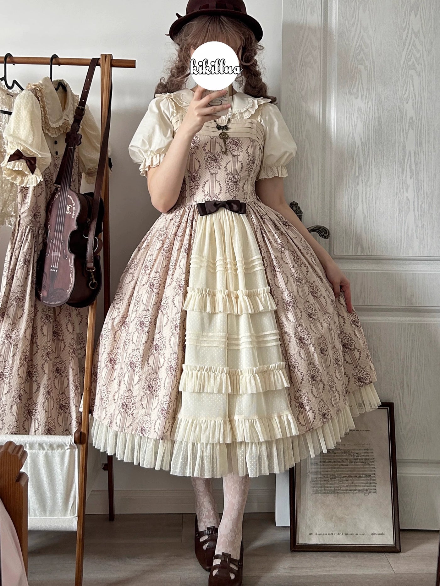Hime~Late Spring Speech~Pure Cotton Dress Classic Lolita JSK Dress Flower Wall   