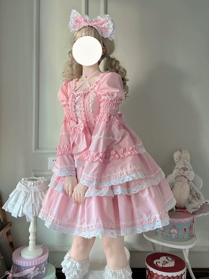 Sugar Girl~Sweet Lolita OP Dress Detachable Sleeves   