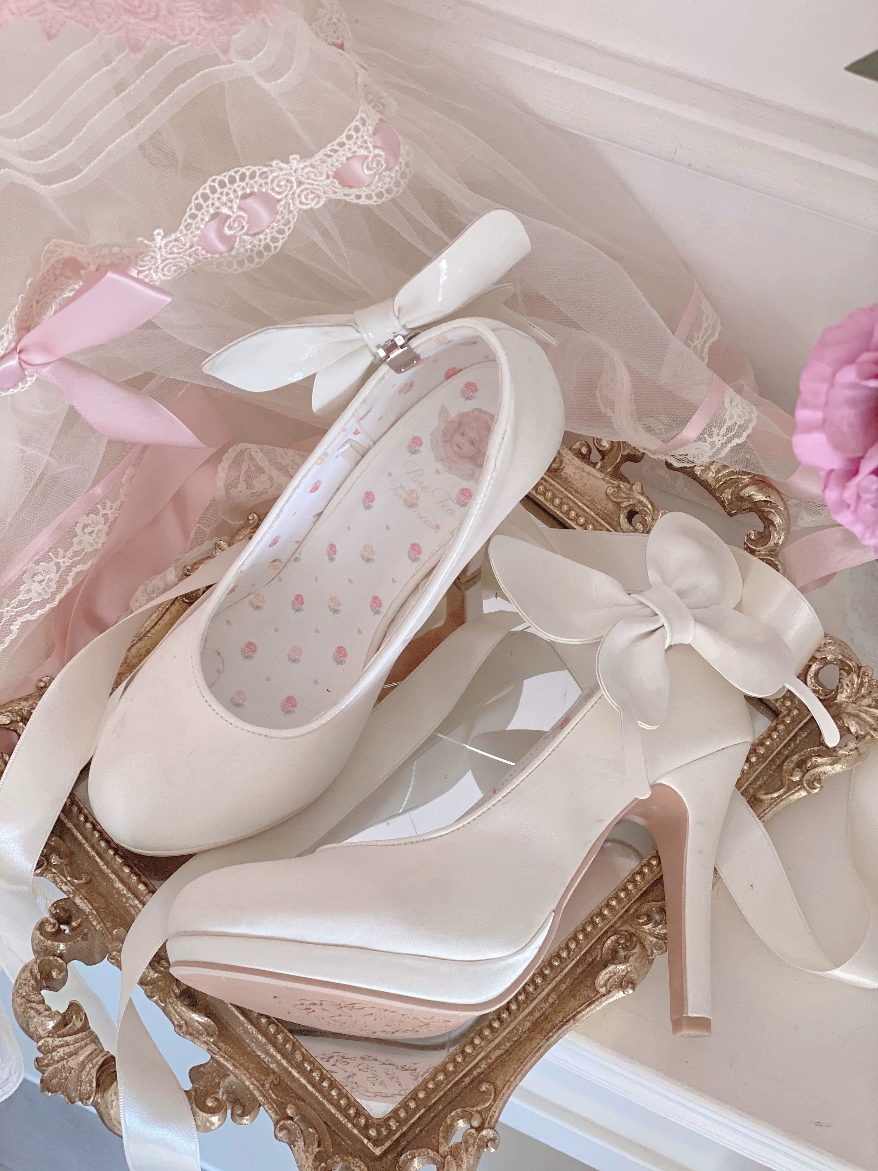 Pure Tea For Dream~Butterfly Specimen~Ballet Style Lolita Shoes Elegant Platform Lolita Heels 40134:650354